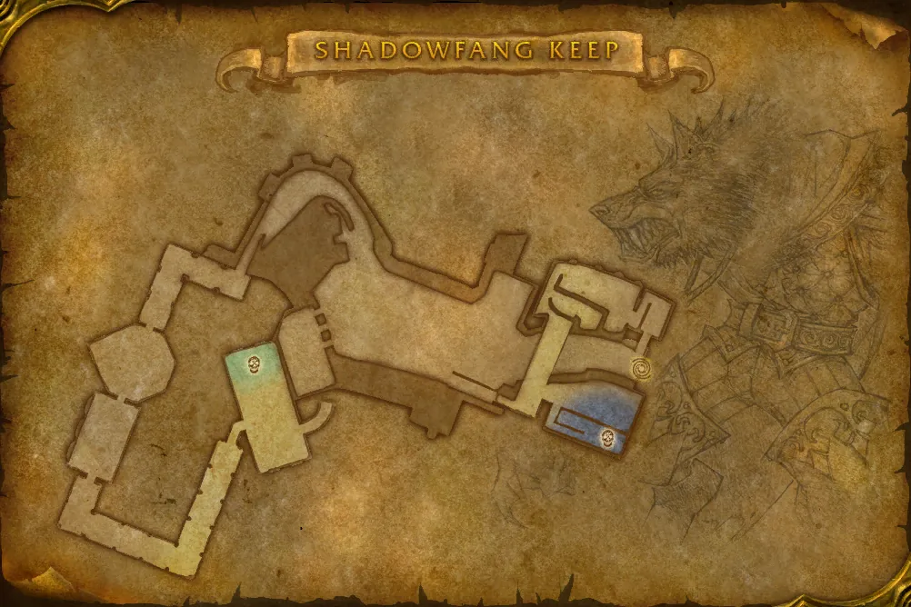Karte von Shadowfang Keep, Ebene 1 von 7